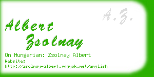 albert zsolnay business card